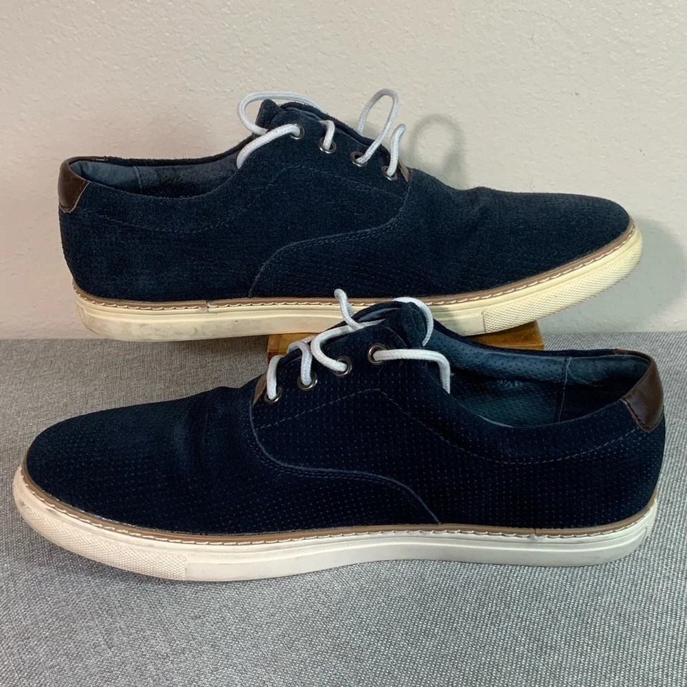 Navy Suede Derby Shoes Mens 9.5D Joseph Abboud